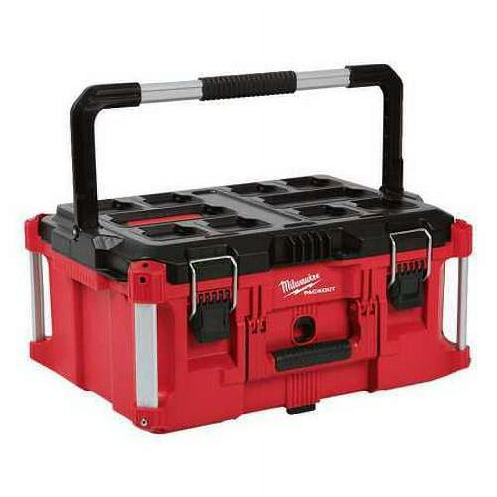 Milwaukee Tool PACKOUT Large Tool Box, Polymer, Black/Red, 22 in W x 16-1/4 in D x 11 in H