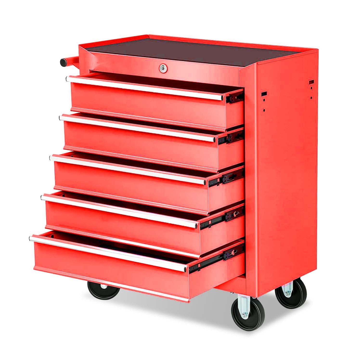 5-Drawer Rolling Tool Chest with Wheels Multifunctional Tool Chest Portable Tool Storage Cabinet with Locking System ...