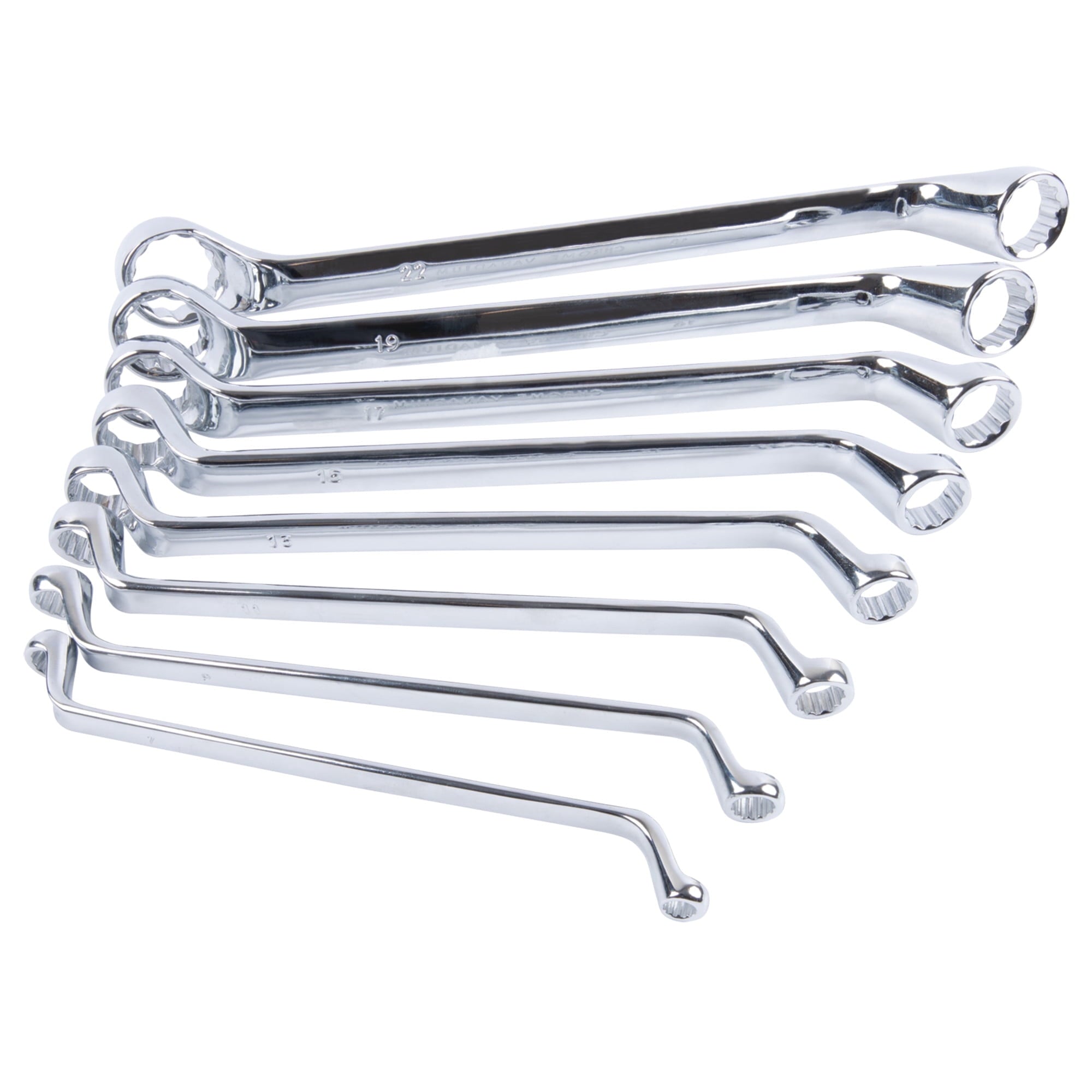 W1086 8Pc Offset Metric Box Wrench Set - Heavy-Duty Chrome Vanadium Steel Construction for Efficient Mechanics and DI...