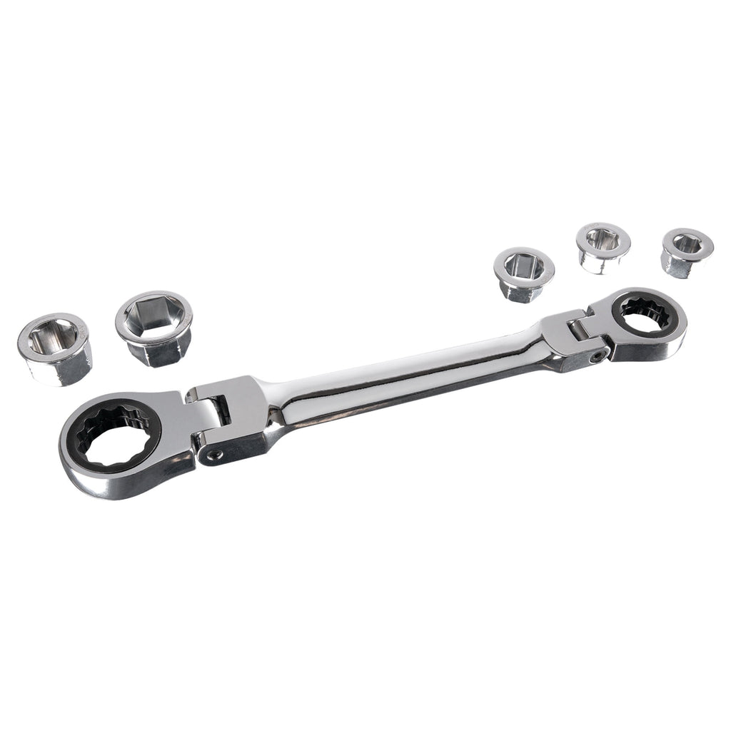 W30648 7-in-1 Flex-Head Ratcheting Wrench Set - 72 Teeth, Chrome Vanadium Steel, Low Profile, Reusable Case