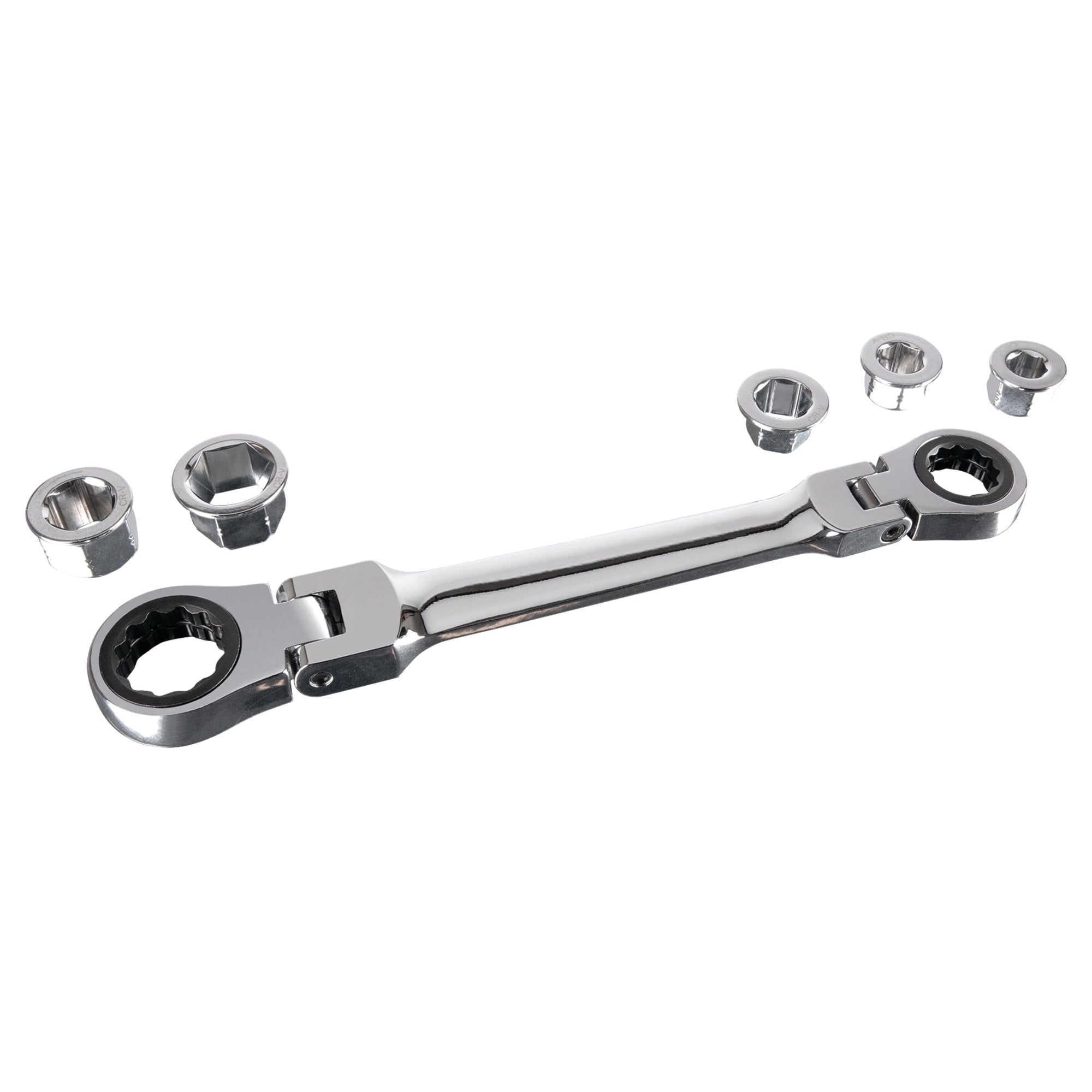 W30648 7-in-1 Flex-Head Ratcheting Wrench Set - 72 Teeth, Chrome Vanadium Steel, Low Profile, Reusable Case