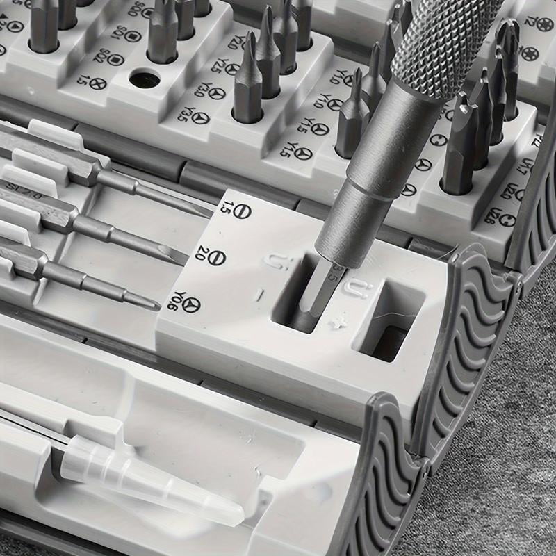 Precision Screwdriver Set Cylinder Organizing Case 128pcs in 1 Case S2 Alloy Steel Hardness Bits Space-saving Roll-up Case Professional Tool