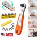 Ratcheting Right Angle Screwdriver Hex Drive 90 Degree Offset + 10PCS Bits Set