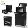 Rolling Tool Box, 5-Drawer Tool Chest On Wheels, Heavy Duty Garage Storage Cabinet with Top Box, 154pcs tools, Detachable Tool Organizer Loc