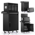 5-Drawer Rolling Tool Chest, Stainless Steel Tool Box with Brake Wheels and 4 Drawers, Black Detachable Tool Cart, Black