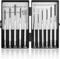 Rongsi 11 Pcs Small Precision Screwdriver Set, Tiny Screwdriver Set, Mini Screw Driver Kit with Slotted and Phillips Heads, Ideal for Watch,