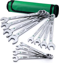 Combination Wrench Set, Metric 8 to 19mm, 12-Piece, SuperKrome Finish, Preminum CR-V Construction, with Rolling Pouch