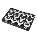 KFFKFF 14-Piece Premium 1/2" Drive Jumbo Crowfoot Wrench Set, 40CR Material with Laser Etched Sizing, Includes Standard SAE Sizes from 1-1/1