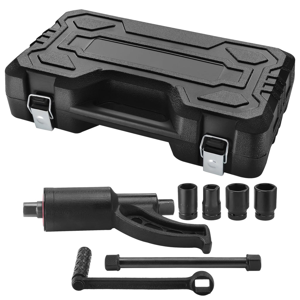 Torque Wrench, 1" Drive Heavy Duty Torque Multiplier Wrench with 4 Sockets (21-41mm), Drive Lug Nut Wrench/Multiplier...