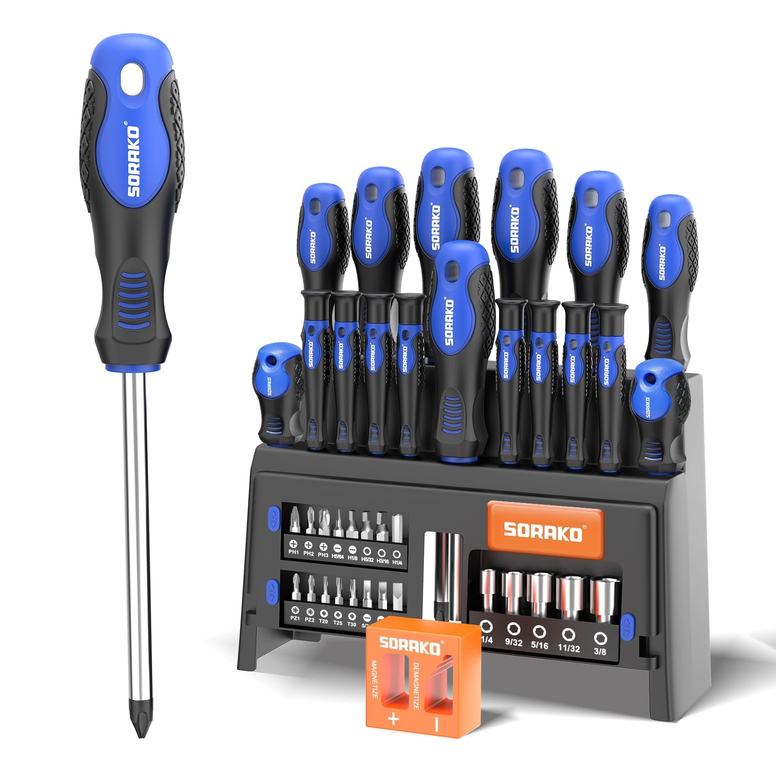 40-Piece Screwdriver Set, Multi-Purpose Magnetic Screwdriver Set with Case, Magnetic Screwdriver Set with Go-Thru Ste...