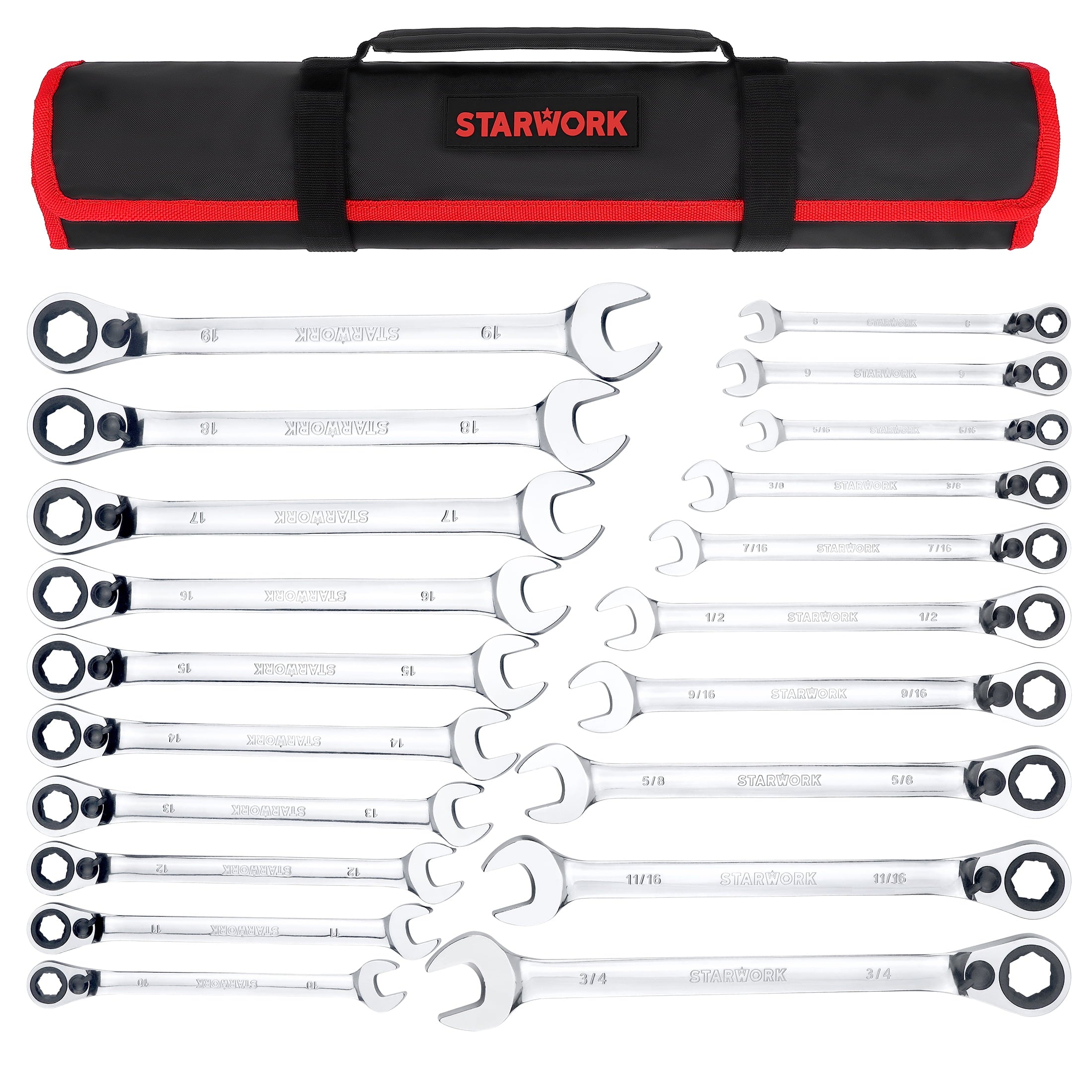 TRUE MECHANIC 20 Pc. Reversible Ratcheting Combination Wrench Set