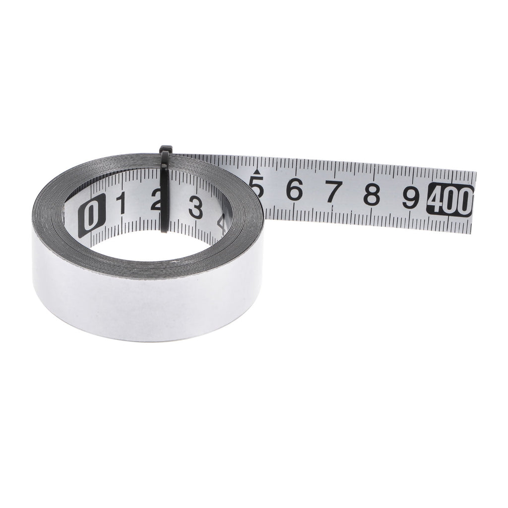 Self-Adhesive Measuring Tape 400cm Stainless Steel Metric Left to Right Read Widened