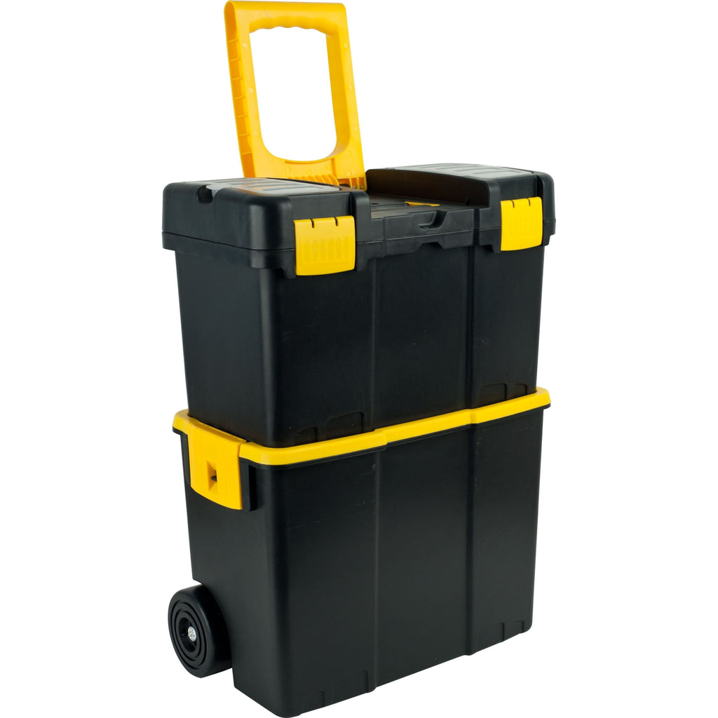 Portable Tool Box with Wheels - Stackable 2-in-1 Tool Organizers