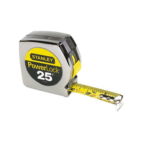 Powerlock Ii Power Return Rule, 1" X 25ft, Chrome/yellow