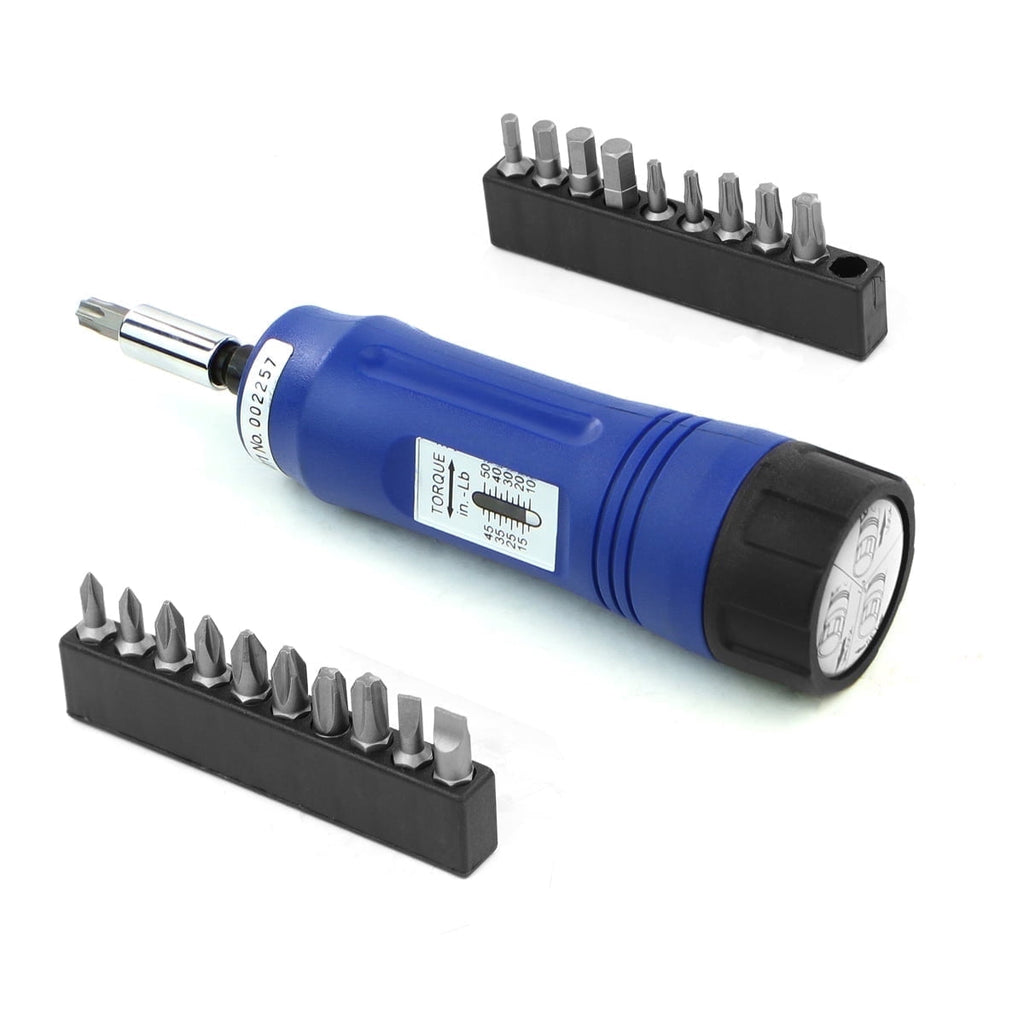 21 Pc Torque Screwdriver Set, 1050 in-lb (15 Nm), 1/4" Drive with S2 Bits, Adjustable Precision Driver Kit