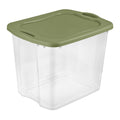 EZ Carry 95 Quart Extra-Large Storage Bin, Clear Plastic Storage Container with Full-Grip Handles, Green