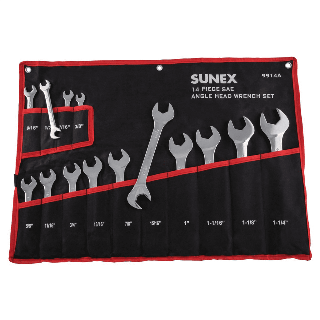 Sunex 9914 SAE Angled Wrench Set, 3/8-Inch - 1-1/4-Inch, 14-Piece