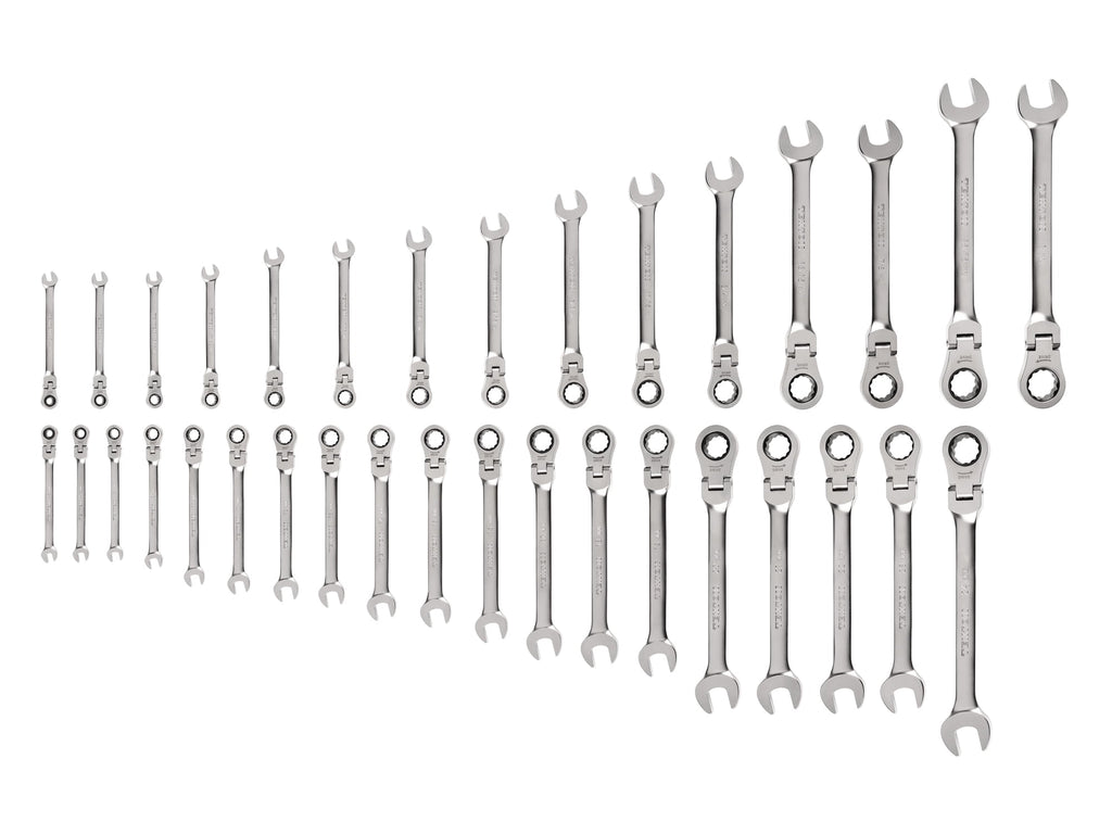 Flex Head 12-Point Ratcheting Combination Wrench Set, 34-Piece (1/4-1 in., 6-24 mm) |