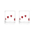 Thyme &amp; Table 12 fl oz Red Hearts Charm Drinking Glasses, Set of 2