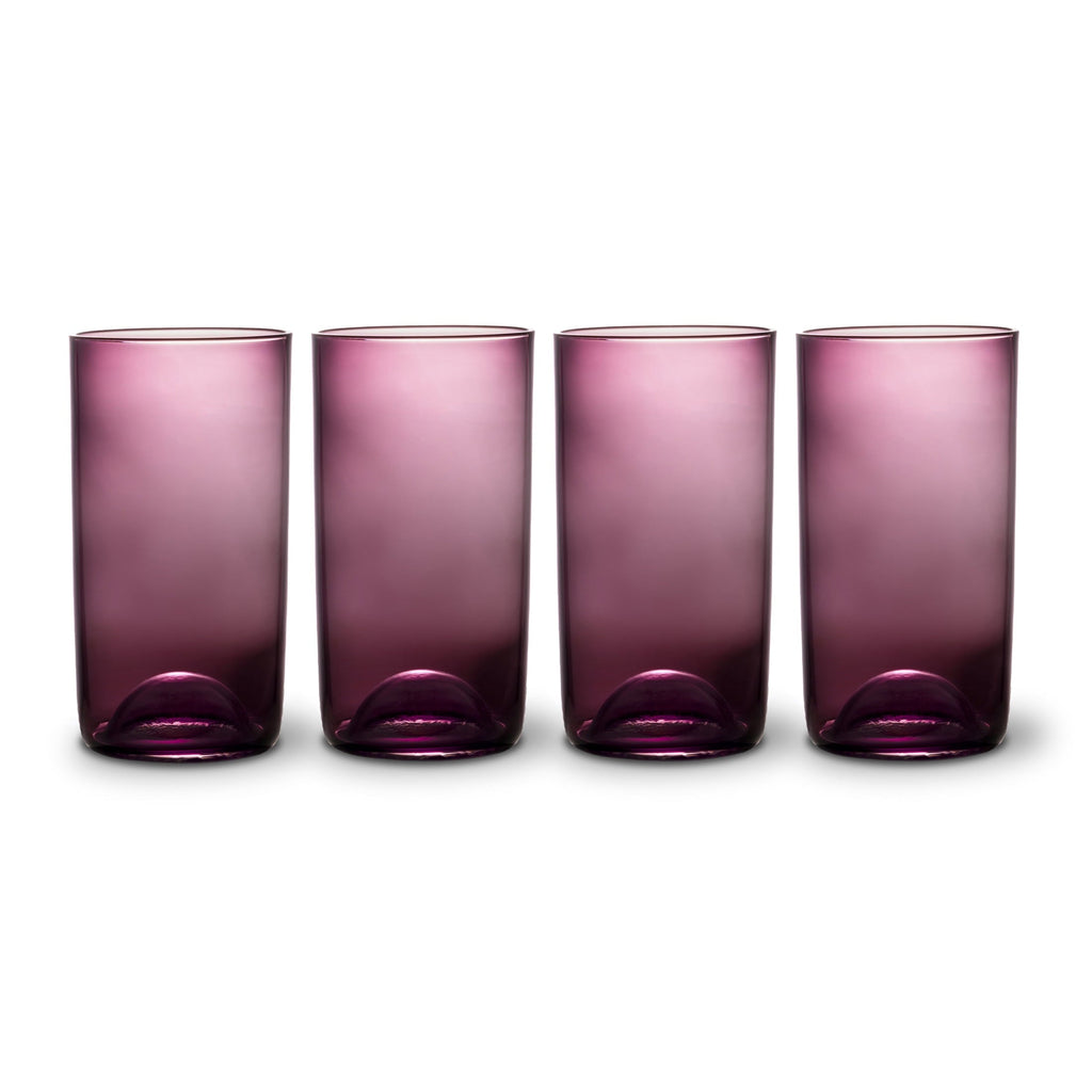 Thyme &amp; Table 20 fl oz Magenta Sphere Drinking Glasses, Set of 4