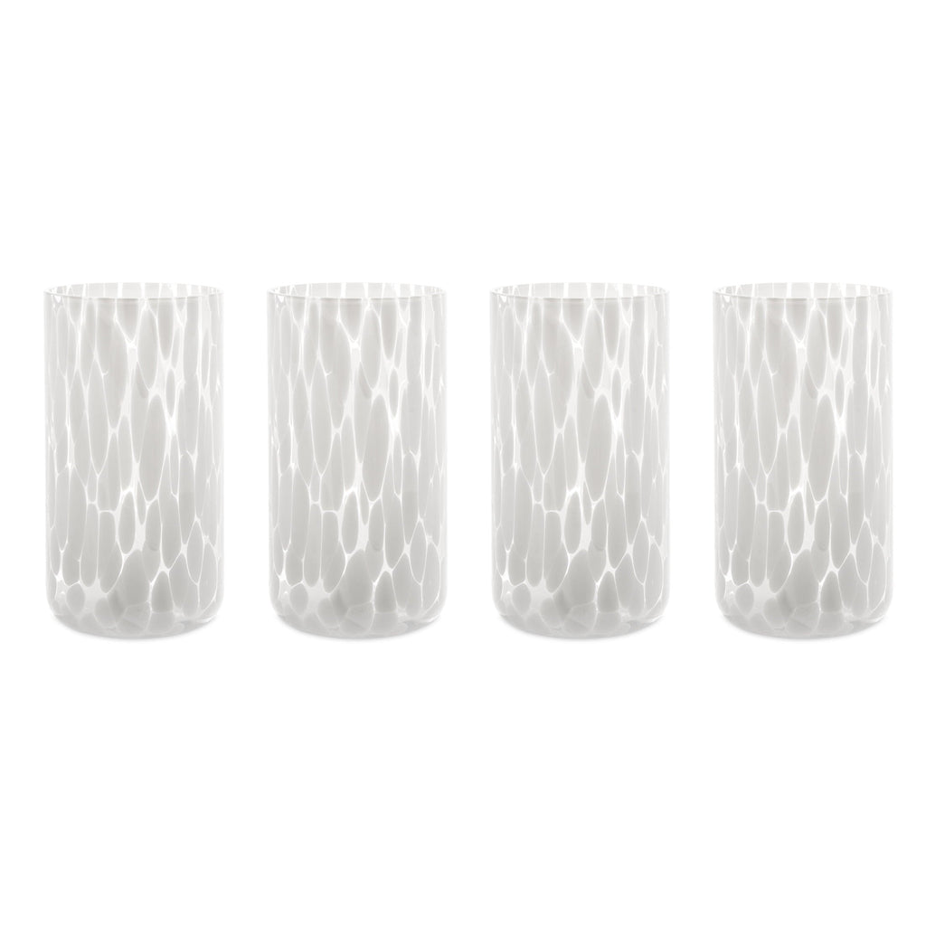 Thyme &amp; Table 20 fl oz White Tortoise Drinking Glasses, Set of 4