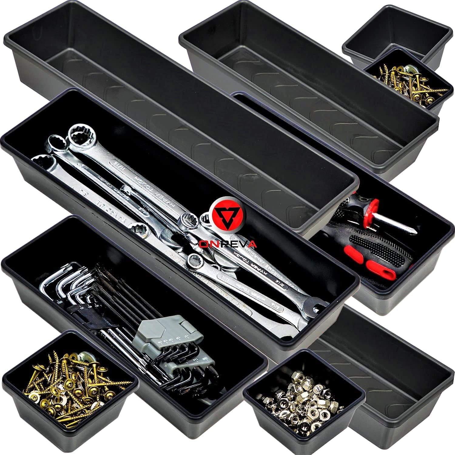 Tray Divider Set, Extra Large Trays, s and Storage Kit, Rolling Chest Drawer Bins, Hardware Screwdrivers Pliers Organ...