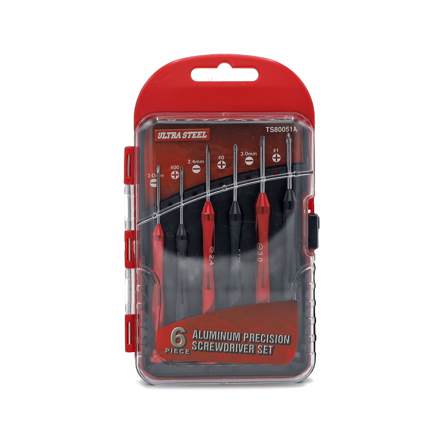 6-Piece Aluminum Precision Screwdriver Set, Chrome Vanadium Steel, Phillips and Slotted, with Plastic Case, for lapto...