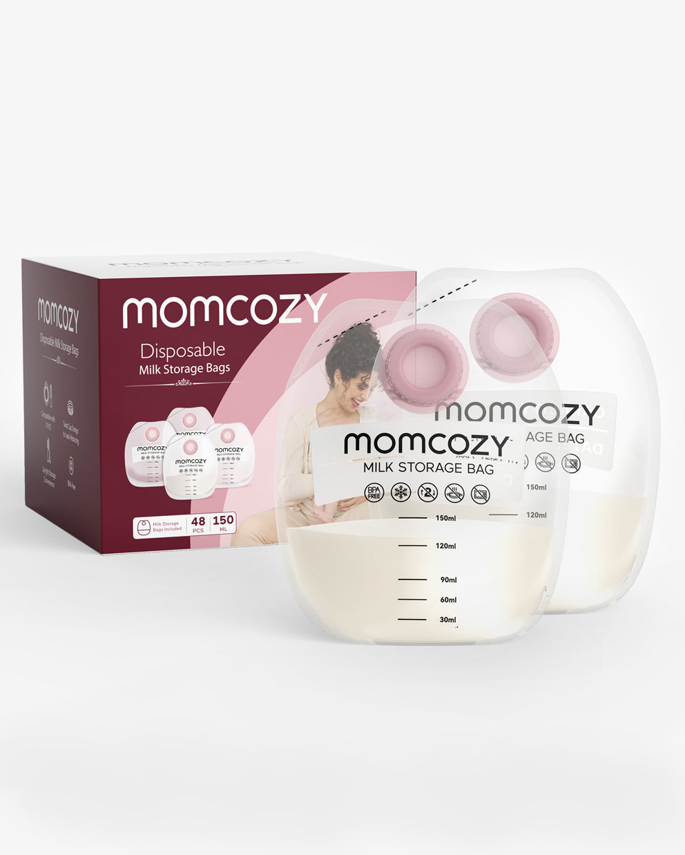 Momcozy Screw-on Breastmilk Storage Bags(48PCS)
