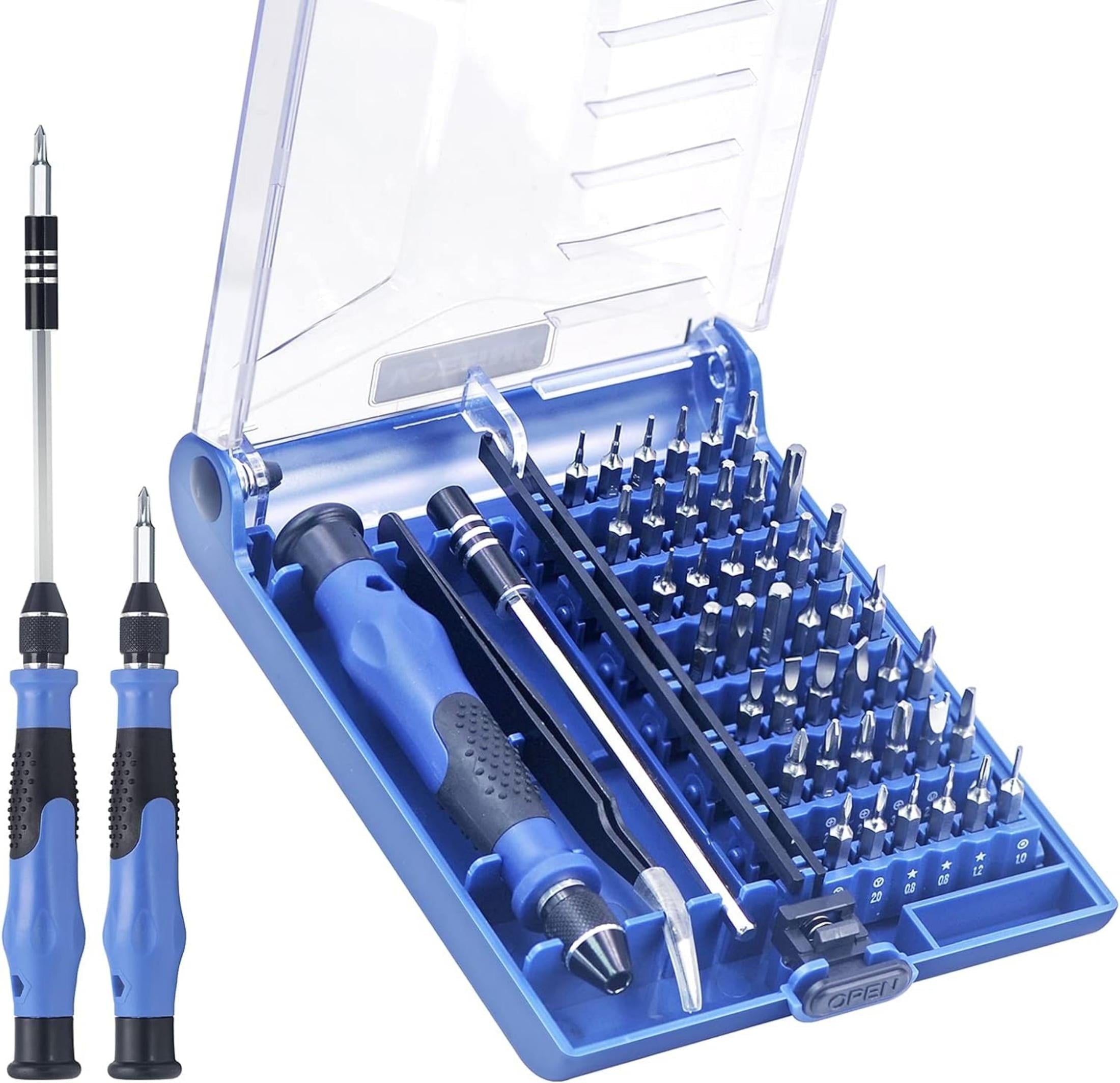 VCELINK Mini Screwdriver Set with 42 Bits, Tweezers, and 120mm Extension Rod