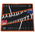 Combination Wrench Set, 42-Piece SAE and Metric, 12-Point Box End and 15 Angled Open End Combination Wrenches with Ro...