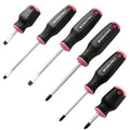 6-Piece Pink Magnetic Screwdrivers Set, Includes 3 Slotted & 3 Phillips Screwdrivers, Stubby Screwdrivers, Cr-V Shank...
