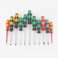 Kraftform XXL 3 Slotted/Phillips/Square Screwdriver Set + Rack, 11 Pieces