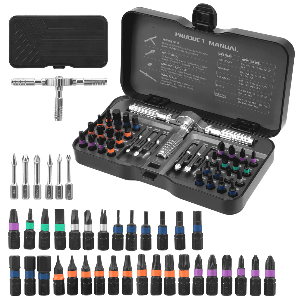 Magnetic Screwdriver 40 in 1, multi-purpose Ratchet Screwdriver Set, tool kit for home with Detachable Ratchet Handle...