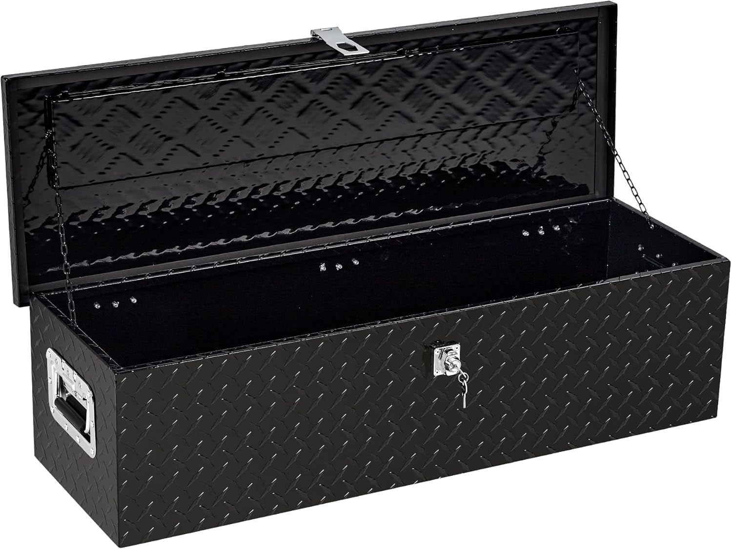 Diamond Plate Aluminum Toolbox with Handle & Lock, 39”