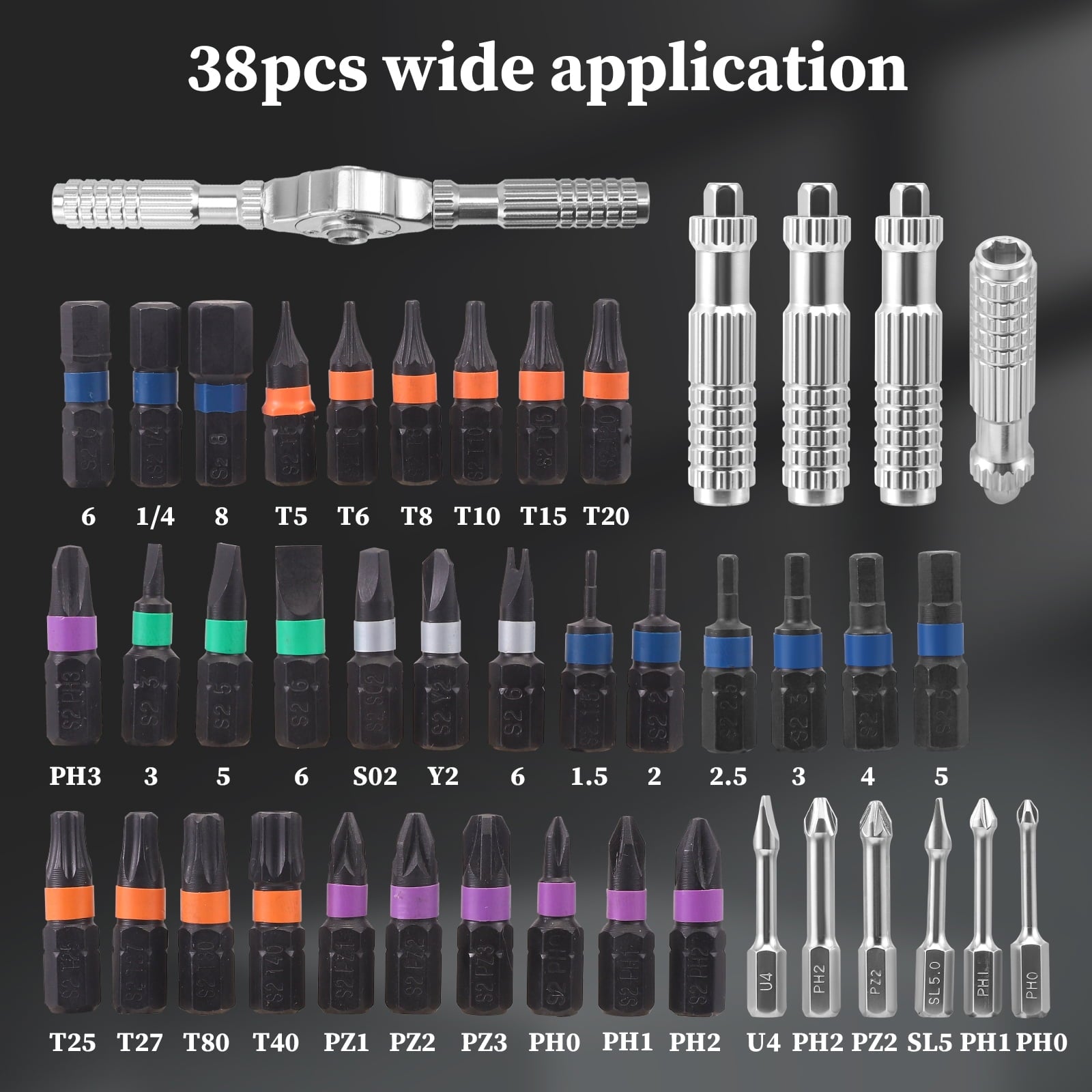 Magnetic Screwdriver 40 in 1, multi-purpose Ratchet Screwdriver Set, tool kit for home with Detachable Ratchet Handle... - Image 5