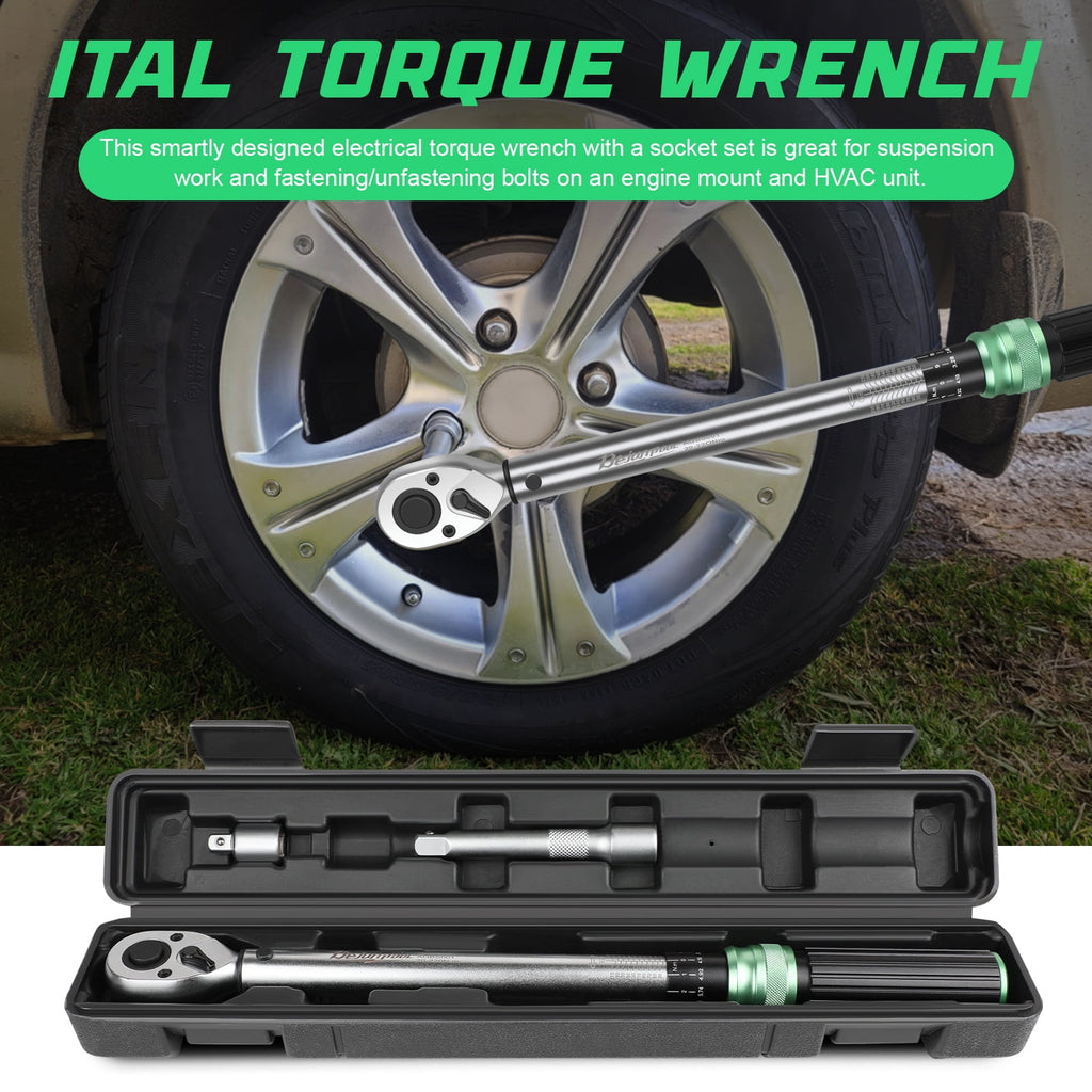 1/2-inch Drive Click Torque Wrench,14.76-162.36 Ft-Lb/20-220 Nm, Adjustable Torque Wrench Set with 1/2" to 3/8" Adapt... - Image 4