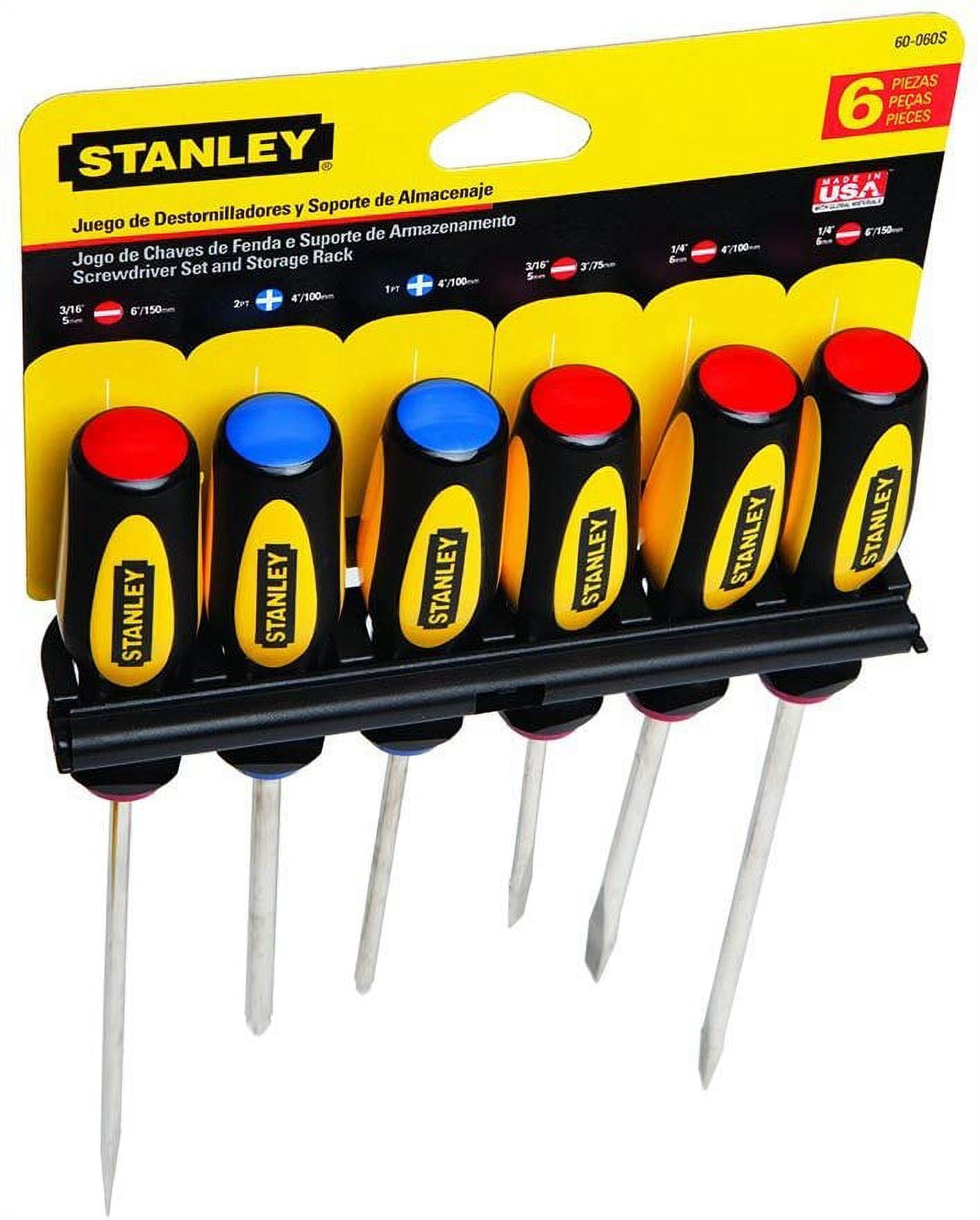 STANLEY 60-060, Alloy Steel 4''/6'' Standard 3''/6'' Cabinet Plastic Phillips Set with 6 Pieces Pack - Image 2