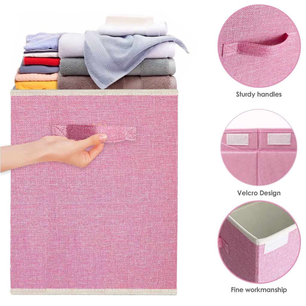 Large Toy Box for Girls,Toy Chest for Kids -Collapsible Toy Storage Organizer with Lid Toy Bin Storage Organizer for Nursery, Playroom, Bedroom , Closet, Living Room, Kindergarten (Pink)