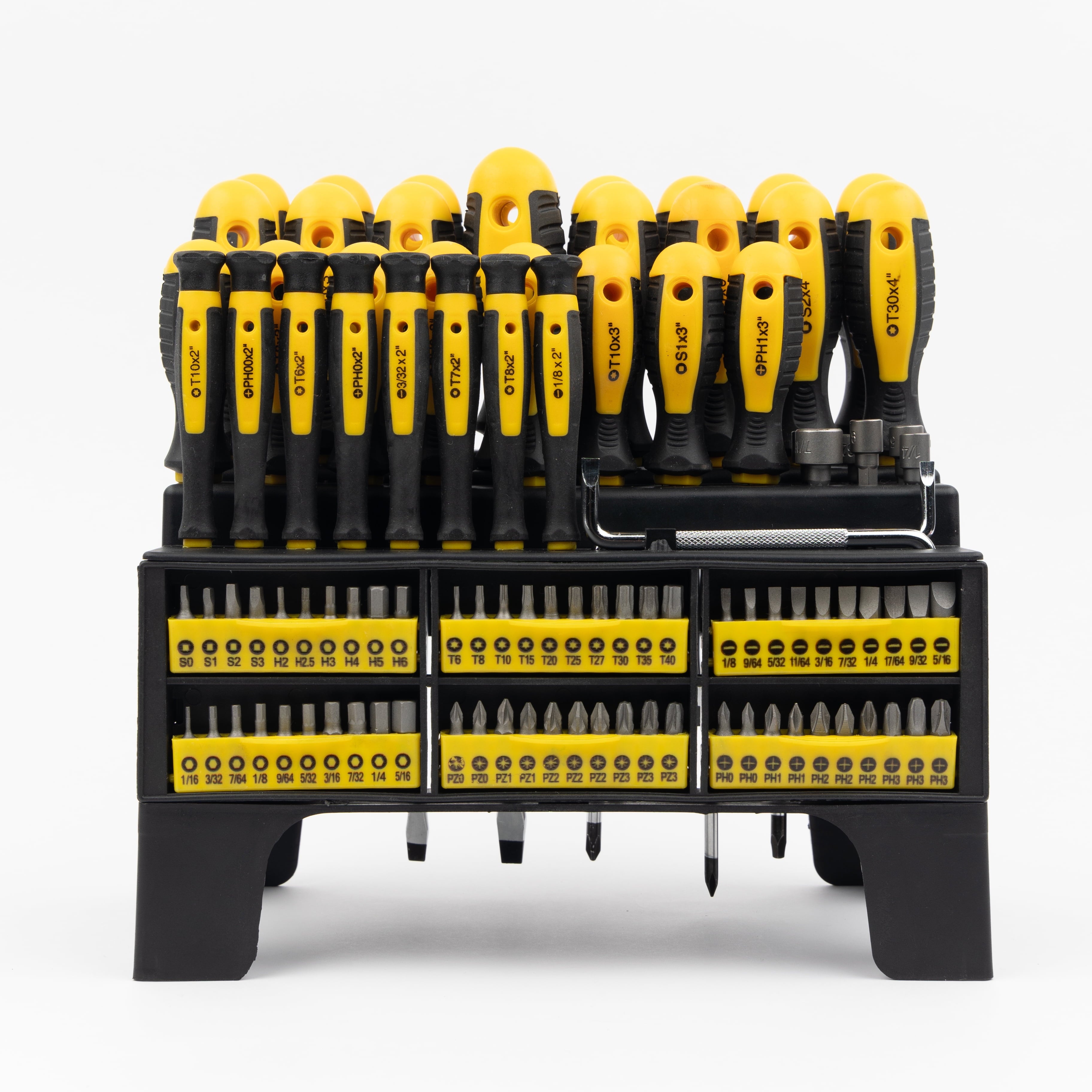 100-Piece Magnetic Screwdriver Set with Plastic Rack, Includes Slotted/Phillips/Torx Precision Drivers, Non-Slip Rubb... - Image 2