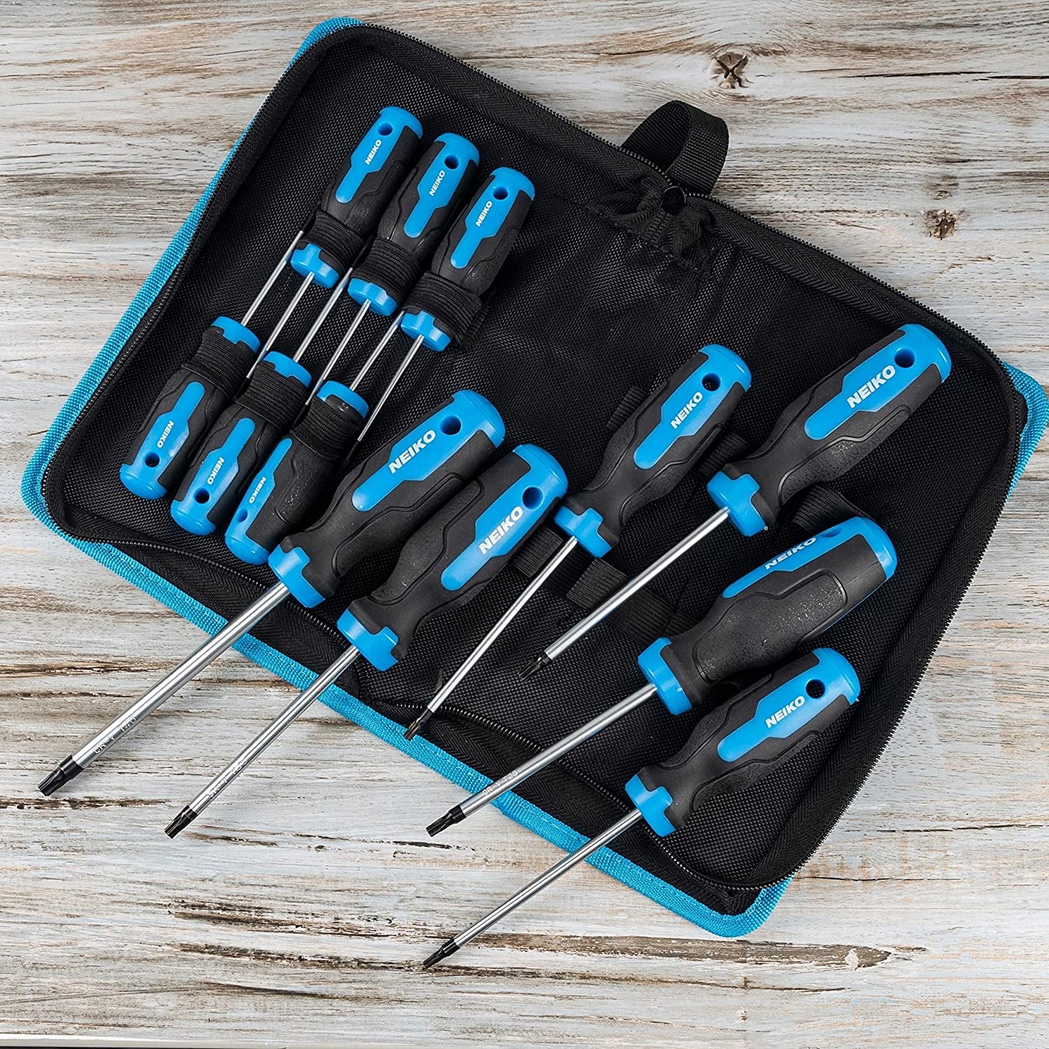 NEIKO 01377A Magnetic Torx Screwdriver Set | 12 Piece | T5  T40 | 6 Point Star Head Driver | Heat Treated Chrome Vanadium Steel | Non Slip C - Image 4