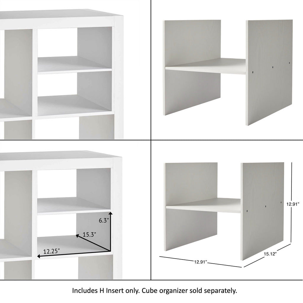 Better Homes &amp; Gardens H Shelf Insert for Cube Organizers, White Texture