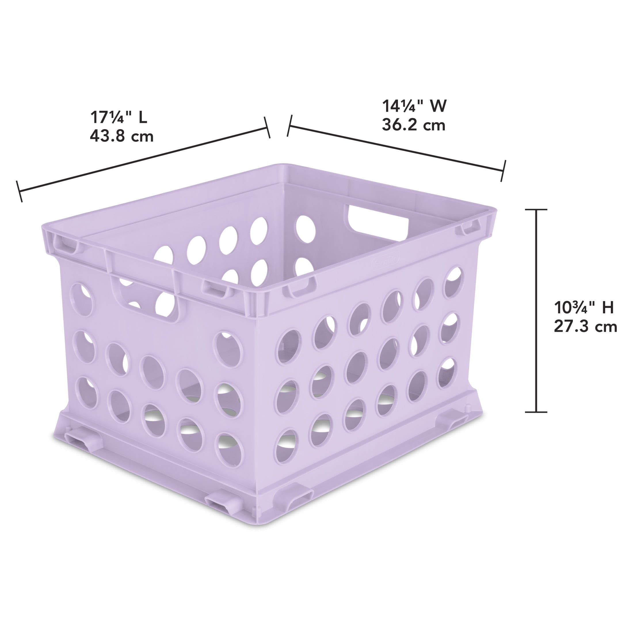 File Crate, Versatile Plastic Bin with Handles, Letter or Legal File Storage, Black, Standard Size