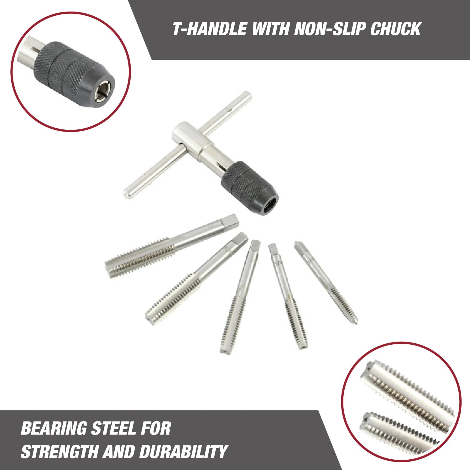 6-Piece Adjustable SAE Tap & T-Handle Wrench Set - Image 6