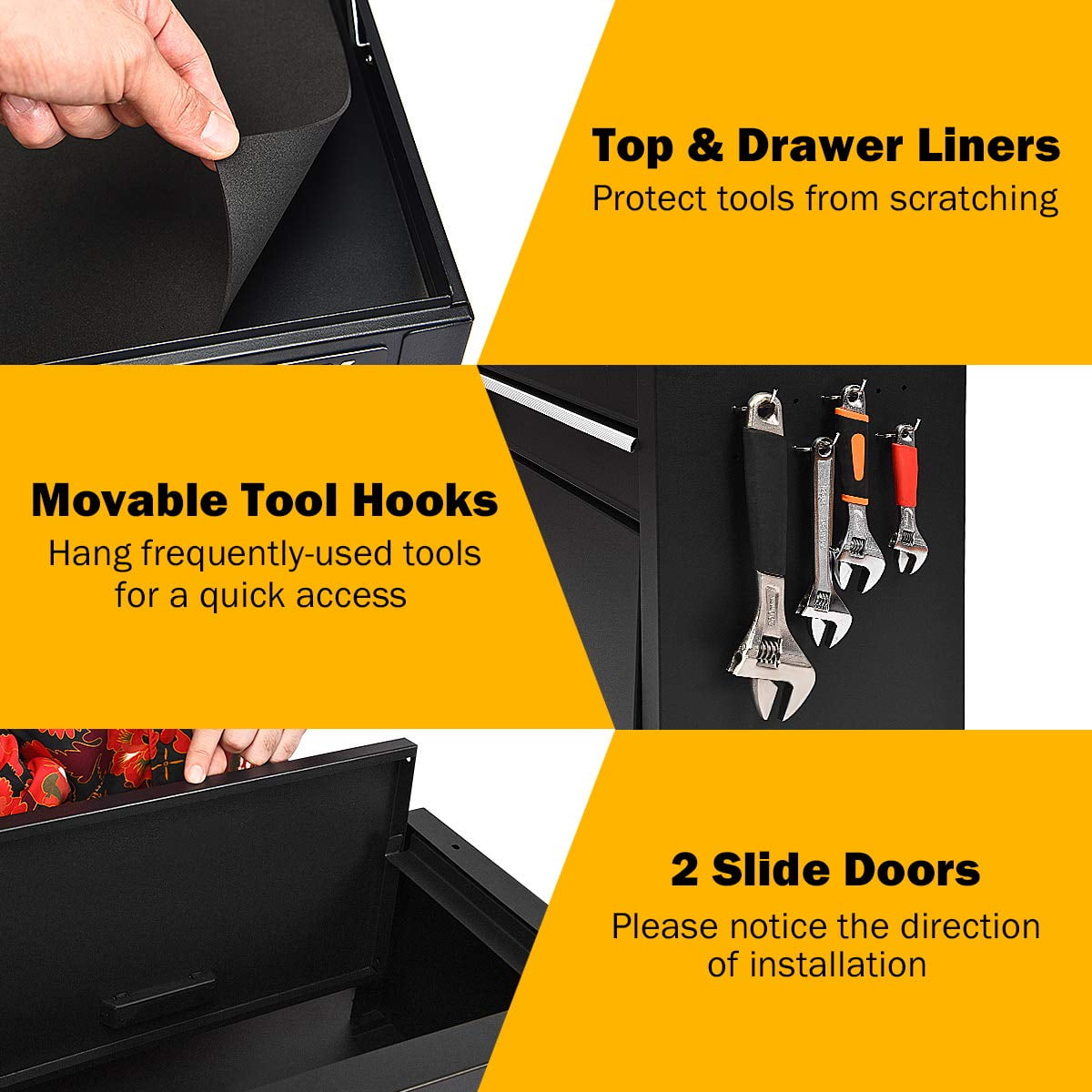 NIGSQJB 3-In-1 Tool Chest on Wheels with 6 Drawers, 52"H Tool Storage Cabinet with Auto Locking System,Detachable Top,Tool Box Organizer for - Image 6