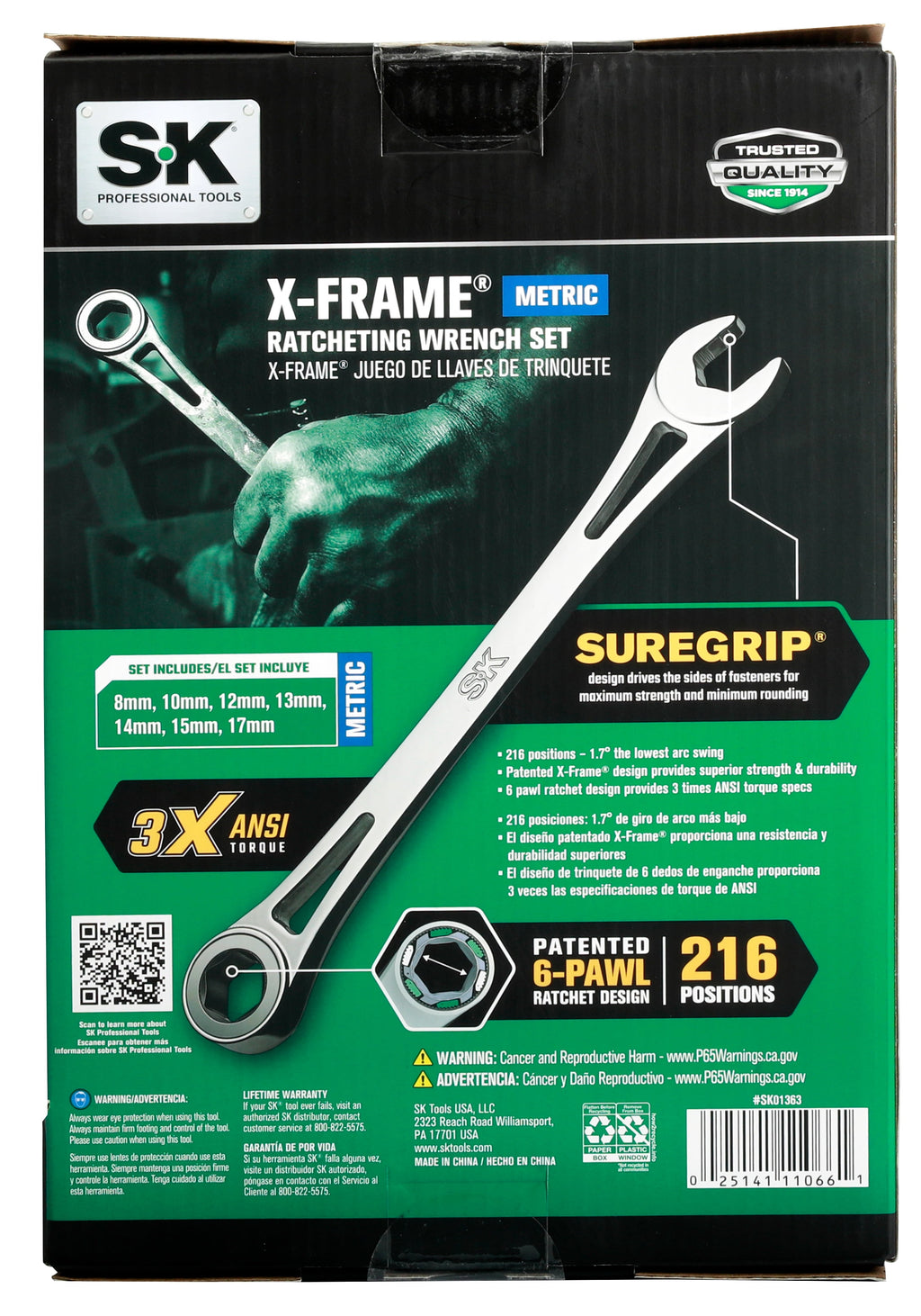 Hand Tools 01363-EVA 7 Piece Metric X-Frame Ratcheting Adjustable Wrench Set - Image 3