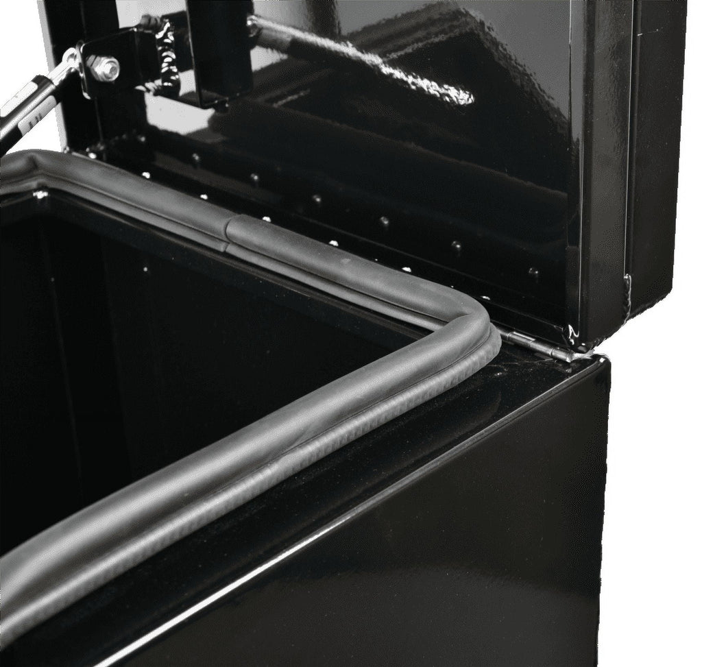Aluminum Side Mount Semi Truck Tool Box with Saddle Step&Lock 25"x28"x15" Black - Image 5