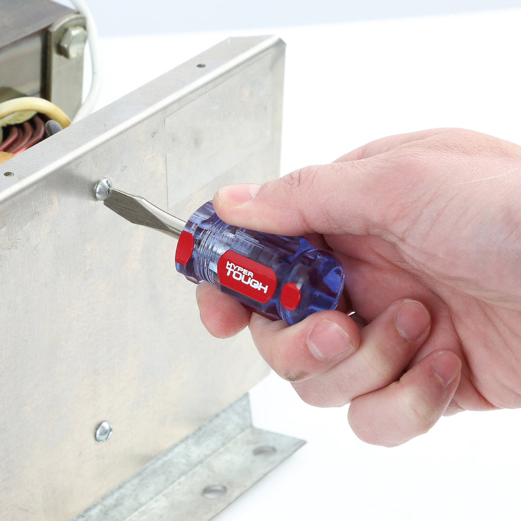 Hyper Tough 2-Piece Stubby Acetate Handle Screwdriver Set, #2 Philips & 1/4" Flat Head Screwdriver - Image 6
