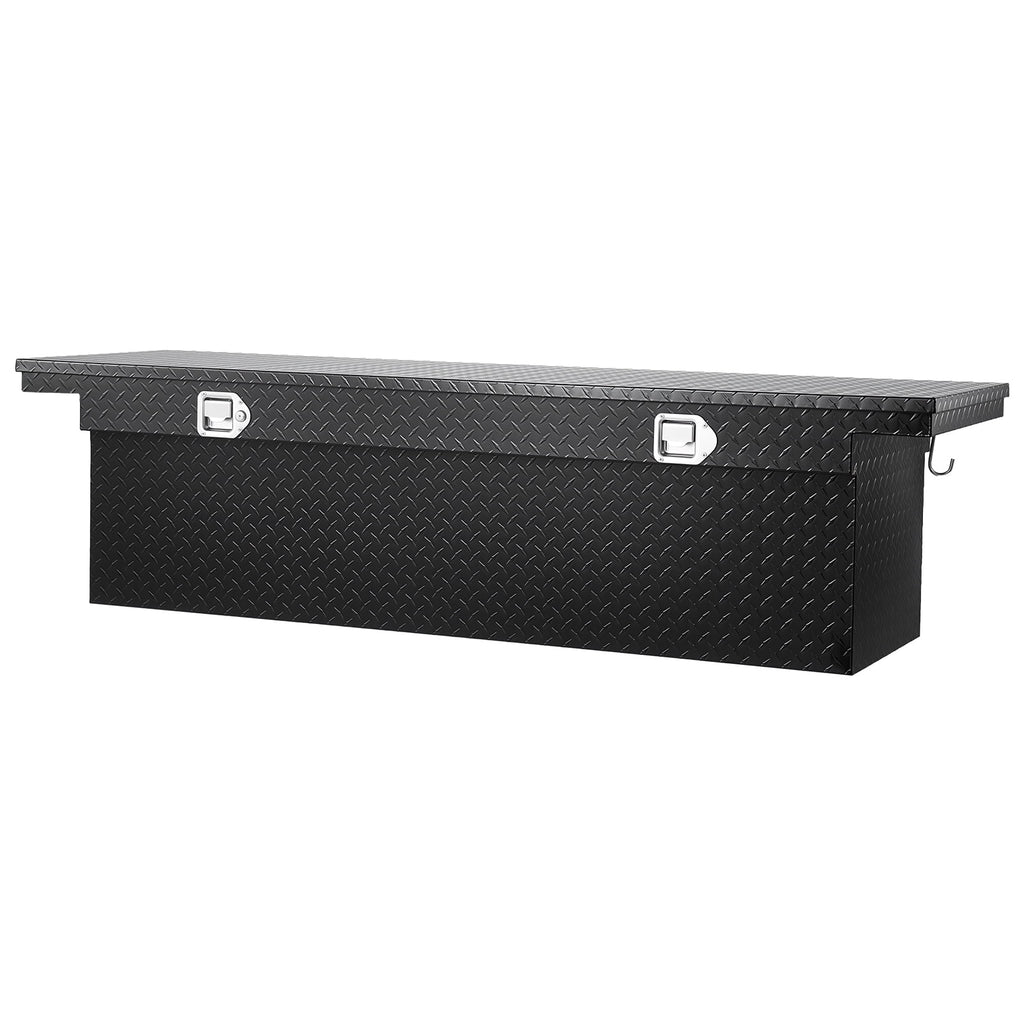 Aluminum Crossover Truck Tool Box, 72x20x14 In, Durable Storage Organizer with Diamond Pattern, Suitable for Pickup T... - Image 6