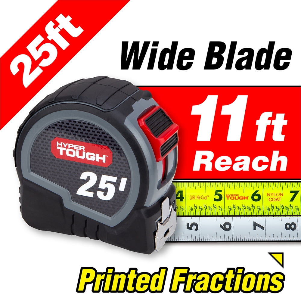 Hyper Tough 25ft. Wide Blade Steel Tape Measure - Image 6