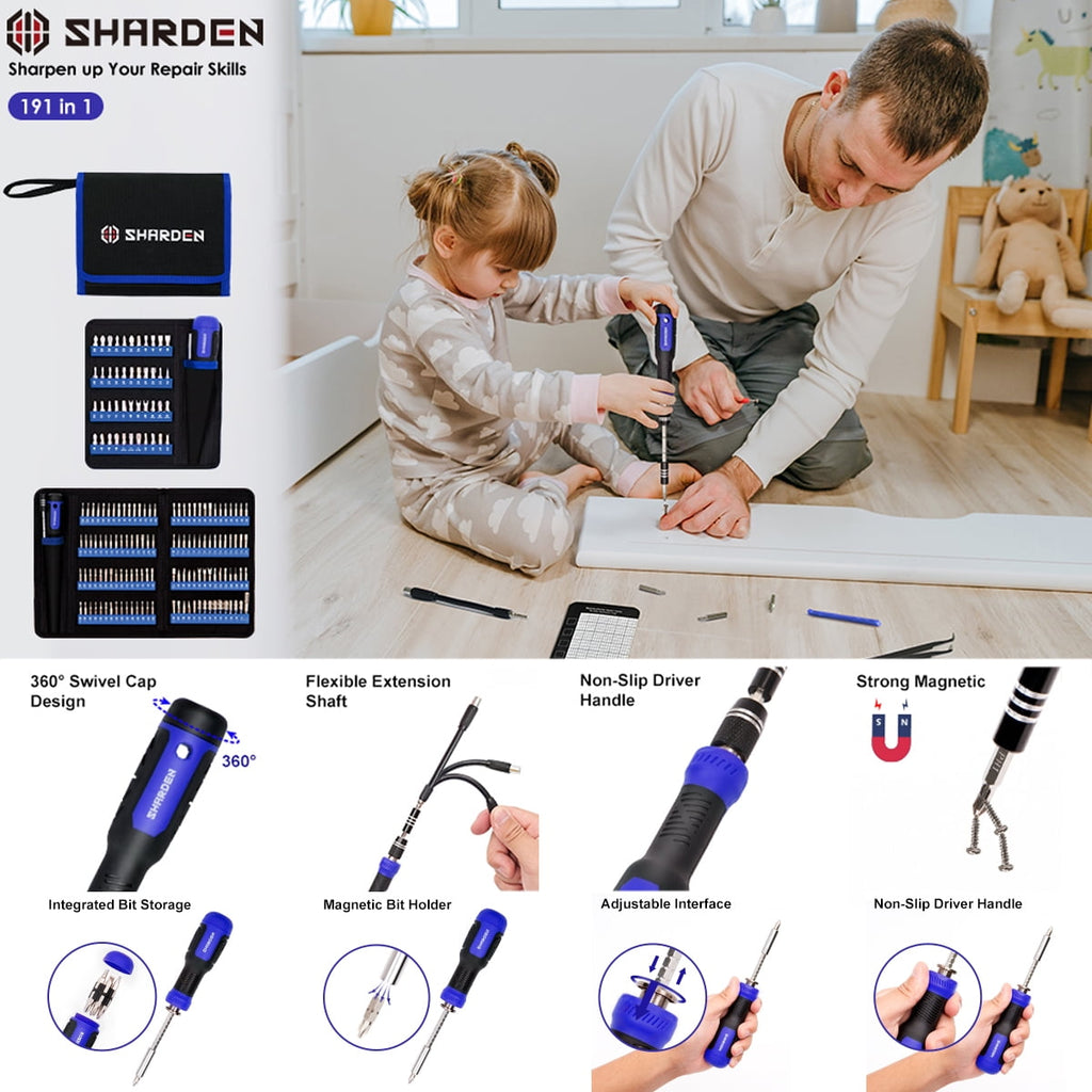 191 in 1 Precision Screwdrivers Sets, Magnetic 1/4 Inch Nut Driver Set, Multi Repair Tool Kits for iPhone, Electronics, Computer, Tablet , X - Image 6